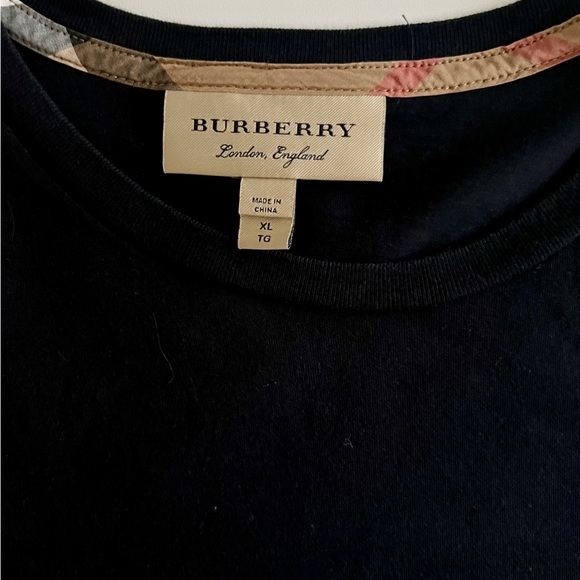 Burberry Men's Black Short Sleeve Tee with embroidered logo - Picture 2 of 4